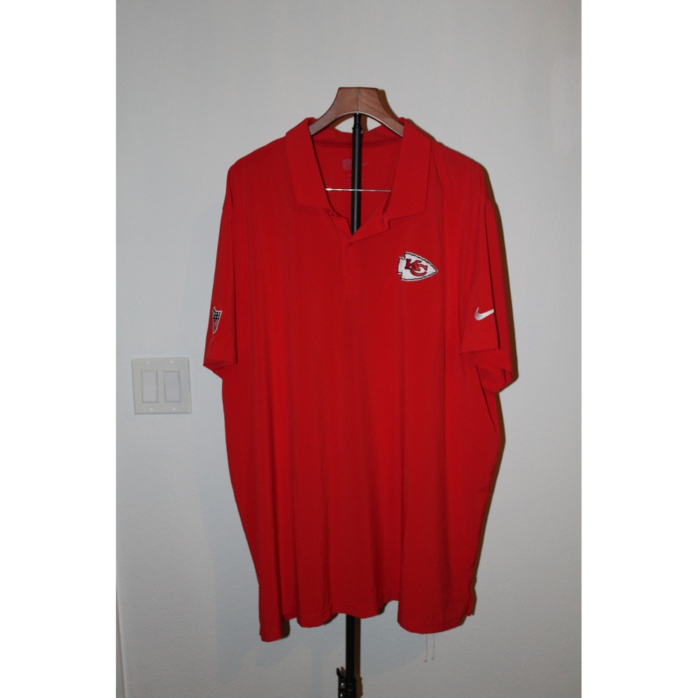 Nike Men's Kansas City Chiefs NFL Dri-FIT Polo Shirt Red 3XL Sideline‎